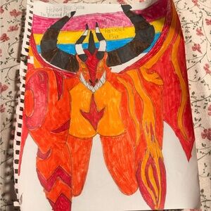 Fiery Demon Illustration Art Print